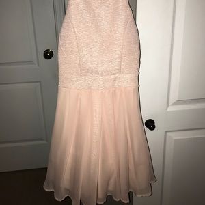 Pink Sparkle Bow Homecoming Dress